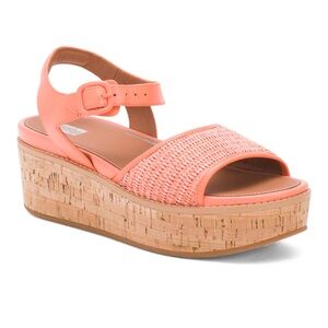 Fitflop ELOISE CORK-WRAP WOVEN BACK-STRAP WEDGE SANDALS-NWT-size 7